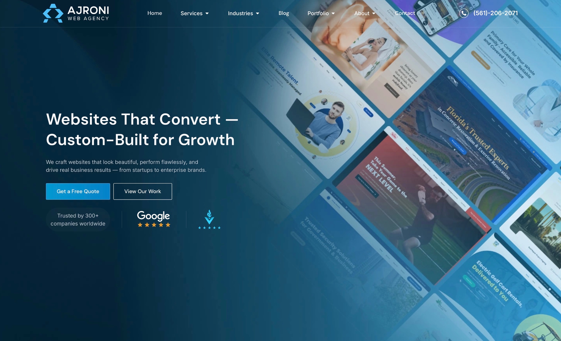 Ajroni Web Agency homepage screenshot
