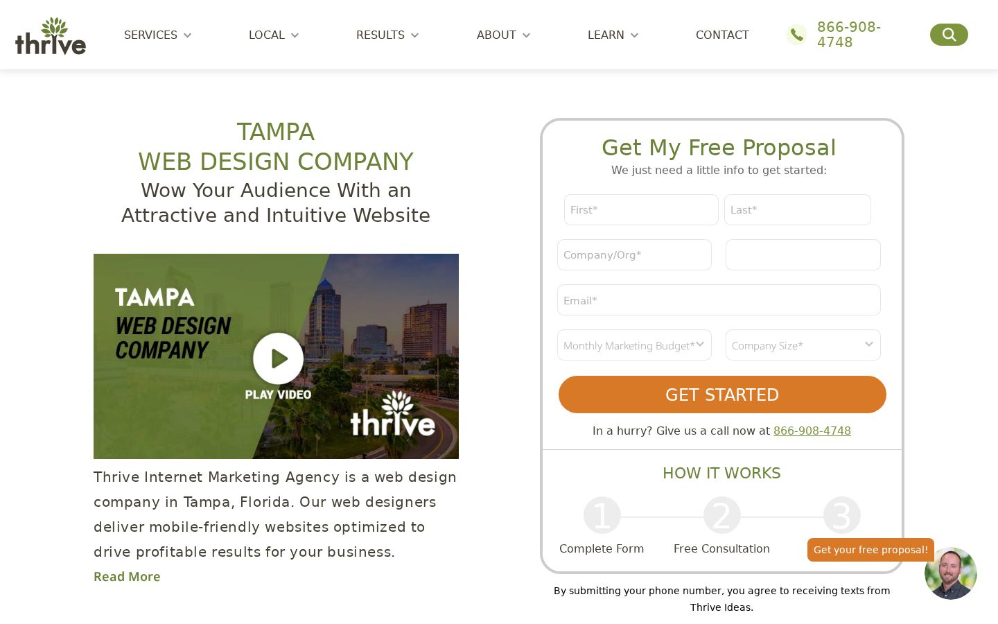Thrive Internet Marketing Agency homepage screenshot